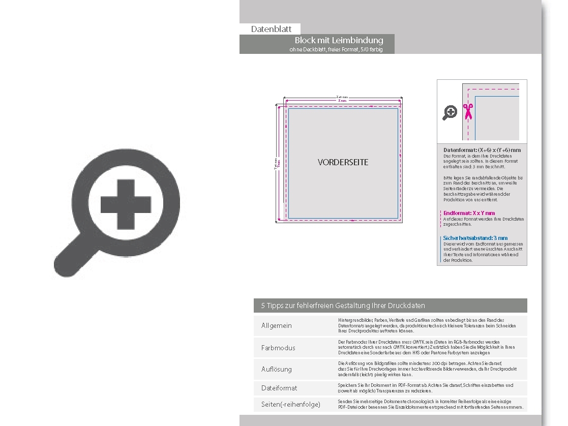 Product Bild block_mit_leimbindung__50_blatt__5_0_farbig_einseitig_bedruckt_(cmyk_4-farbig_+_1_sonderfarbe_hks_oder_pantone)__eigene_gr____e_(freies_format)